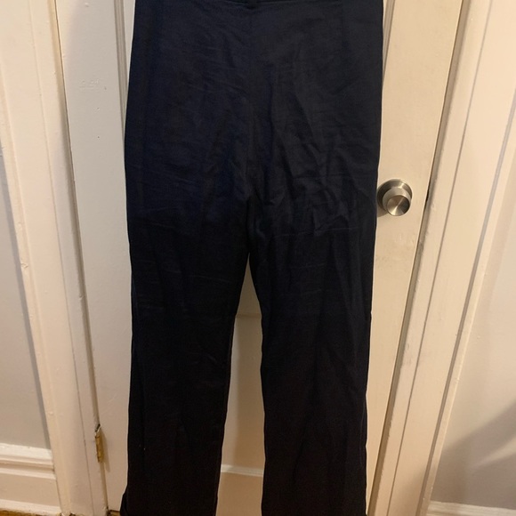 Navy Blue Linen Pants - Picture 2 of 5